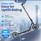 Gyrocopters J30 Electric Scooter for Adults & Teens - Speed 31 kmph - Range 30 km - APP - Grey-Powered by a 350W brushless motor, the J30 delivers responsive acceleration and smooth handling across various terrains