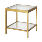 Hudson&Canal Alexis 20"W Square Side Table - Brass-Top has a weight capacity of 30 lbs, shelf can hold 20 lbs