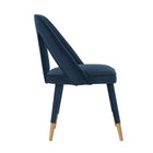 Manhattan Comfort Neda 20.87" Modern Velvet Upholstered Dining Chair - Midnight Blue - Set of 2-Inner Seat Depth: 18.5 in. Seat Height: 19.29 in. Inner Seat Width: 19.69 in