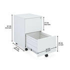 Ceha Canada 2-Drawer Metal Pedestals - Signal White-SMART DRAWER FEATURES: With 2 drawers, our mobile storage cabinet offers versatile storage that effortlessly accommodates various document sizes, including letter, legal, and A4. Maintain a well-organized and readily accessible filing system for your documents.