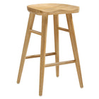 Modway Saville Backless Wood Counter Stools - Oak - Set of 2-Adjustable Non-Marking Foot Glides
