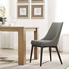 Modway Viscount Fabric Dining Chair - Granite-Solid Rubberwood Legs