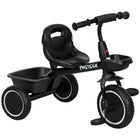 Qaba Toddler Tricycle with Adjustable Seat - Black-Adjustable seat with safety belt to fit your kid's needs securely 
