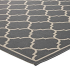 Modway Avena Moroccan Quatrefoil Trellis Indoor/Outdoor Area Rug - 9 ft W x 12 ft L - Grey/Beige-8