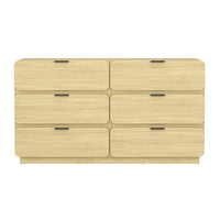Manhattan Comfort Chrystie 60" Contemporary Modern 6-Drawer Double Dresser - Natural-High-quality finish over a durable manufactured wood frame for a smooth, refined look