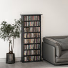 HOMCOM Slim Media Storage Cabinet - Black-Simple assembly with numbered parts and clear instructions