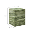 Modway Jordana Square Plinth Indoor/Outdoor Patio Concrete Side Table - Green Marble-Concrete Material