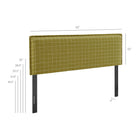 Modway Camille Checkered Linen Blend King Size Headboard - Artichoke Windowpane Check-Removable Slipcover