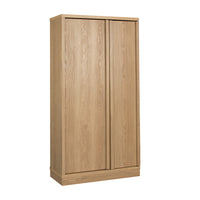 Sauder Merton Hall Large Storage Cabinet - Harmony Ash-Multi-room storage: This functional cabinet can meet your storage needs in a variety of rooms – living room, kitchen/pantry, or office
