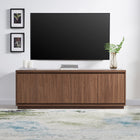 Hudson&Canal Presque TV Stand for TV's up to 75" - Satin Walnut-Constructed of sturdy MDF materials in a handcrafted satin walnut finish