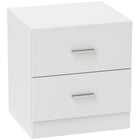 HOMCOM Bedside Table with 2 Drawers - White-Simple design is versatile and modern. Suitable for many home spaces!