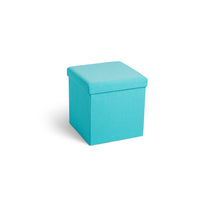 Poppin Box Seat - Aqua-Made of easy-clean aqua woven polyester fabric
