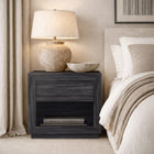 Manhattan Comfort Soren 26" Contemporary 1-Drawer Nightstand - Charcoal Grey-Modern nightstand featuring a clean, handle-less drawer for a sleek, minimalist aesthetic