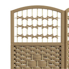 HOMCOM 6 Panel Wave Fiber Freestanding Room Divider for Home Office - Natural-The solid wood frame ensures sturdiness

