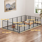 PawHut 16-Panel Dog Playpen with Straps for Small Dogs - 24" H-Comes with 16 ground stakes for added stability