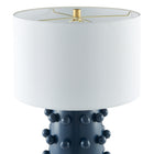 Hudson&Canal Farrington 26" Tall Ceramic Table Lamp with Fabric Shade - Matte Navy/White-Rated for one 60W incandescent bulb - 9W LED bulb, 13W fluorescent (CFL) bulb, or 9W self-ballasted LED bulb, E26-base bulb, Bulb not included