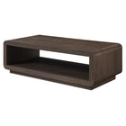 Hudson&Canal Lonni 47" Wide Rectangular Coffee Table - Brown Oak-Tabletop and lower shelf feature a weight capacity each of 50 lbs