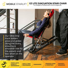 Mobile StairLift EZ LITE Evacuation Chair - Assorted Colours-Durable aluminum frame supports up to 400 lb weight capacity