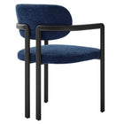 Modway Elio Barrel Fabric and Metal Dining Chair - Black/Navy-8