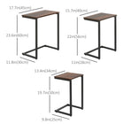 HOMCOM Nesting End Tables- Rustic Brown - Set of 3-Quality particleboard and steel frame are stable and reliable 