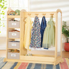 Guidecraft EdQ Essentials Dress Up Storage with Bins - Natural-Features rounded edges and an easy-to-clean finish