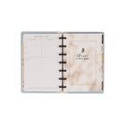 The Happy Planner 2027 Mini Disc Bound Dated Monthly Planner - 7.50" x 6.69" - Quiet Simplicity - English-The Dashboard layout offers a streamlined side-by-side format that keeps your tasks, goals, and priorities in clear view