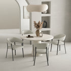 Manhattan Comfort Belle 22.4" Modern Textured Leatherette Upholstered Dining Chair - Oatmeal - Set of 2-10
