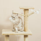 PawHut 53" Large Activity Centre Cat Tree Tower with Condo - White-Colour: Beige 
