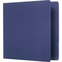 Staples Standard Binder with Label Holder and D-Rings - 2" - Blue-Slant rings have a high page capacity compared to same size round rings
