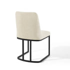 Modway Amplify Sled Base Upholstered Fabric Dining Side Chair - Black/Beige-9