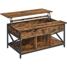 Boutique Home Lift-Top Coffee Table with Open & Hidden Storage-Colour: Rustic Brown, Black