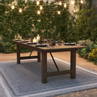 Flash Furniture HERCULES Series 9' x 40" Rectangular Antique Rustic Solid Pine Folding Farm Table-.875" Thick Table Top