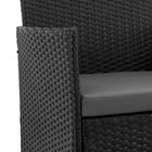 Manhattan Comfort Imperia Modern Patio 2-Person Seating Group 3-Piece Set with End Table - Grey-Frame Made of Steel Wrapped in PVC Rattan Perfect for Outdoor Weather