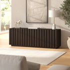 Hudson&Canal Molly Rectangular Fluted TV Stand for TV's up to 75" - Brown Oak-Clean with a soft, dry cloth and no harsh chemicals or abrasive cleaning materials