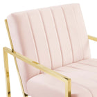 Modway Inspire Channel Tufted Performance Velvet Armchair - Pink-8