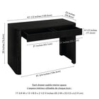 Hudson&Canal Palmera 47.5" Wide Rectangular Fluted Desk - Black Grain-Product Dimensions: 47.5" L x 22" W x 30" H