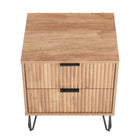 Manhattan Comfort DUMBO 20.07" Modern 2-Drawer Nightstand - Golden Brown-30 Day Limited Manufacturer's Warranty