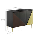 Modway Alchemist 48" Single Sink Bathroom Vanity - Black-Oak Wood Grain Veneer