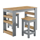 Modway Galley 3-Piece Kitchen Island and Stool Set - Oak Grey-Modern Kitchen Island Set