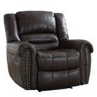 Ebello Chemika 40.9" W Classic Super Soft Padding And Oversize Manual Recliner With Rivets-darkbrown-Solid and engineered wood frame provides a sturdy foundation