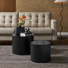 Modway Amani Round Nesting Coffee Tables - Black - Set of 2-Smooth, Round Design