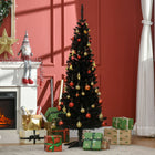 HOMCOM 5' Pencil Artificial Christmas Tree with Realistic Branches - Black-Base is detachable for easy storage 