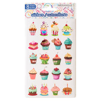 Merangue Sticker Pack - Cupcakes - 160 Stickers/Pack-Includes 8 sheets of Cupcake stickers (160 Stickers/Pack)