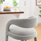 Modway Pinnacle Boucle Upholstered Counter Stool - Taupe Silver - Set of 2-Dense Foam Padding