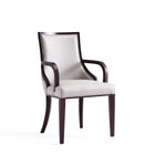 Manhattan Comfort Grand 22.5" Traditional Faux Leather Upholstered Dining Chairs - Light Grey - Set of 6-Upholstered in Luxurious Faux Leather with Foam Padding
