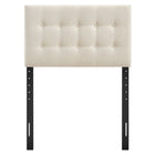 Modway Emily Fabric Upholstered Twin Size Headboard - Ecru-Seven Mounting Positions