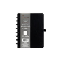 Cambridge Small Disc Office Notebook - 8.75" H x 6.67" W - Black-Durable PU black cover in with rounded corners and disc bound spine