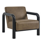 Modway Sereno Vegan Leather Accent Chair - Mushroom Black-Modern Accent Chair