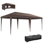 Outsunny 10 ft W x 20 ft L Outdoor Pop Up Canopy Tent with Carrying Bag - Coffee-This pop up canopy gives quick shade with a spacious 10' x 20' coverage