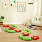 Qaba Kids Balance Beam Stepping Stones - Green - Set of 13-Fun balance beam play boosts imagination and problem-solving skills 
